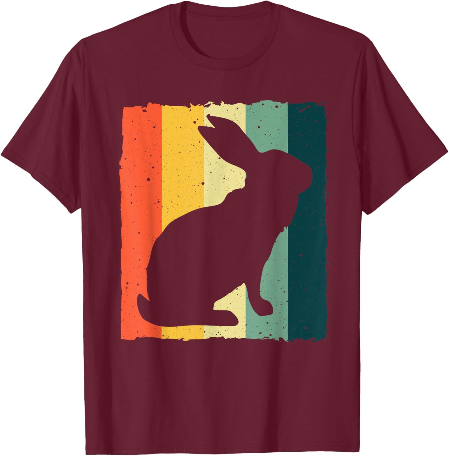 Vintage Rabbit Design Bunny Lover Men Women Boys Girls Kids T-Shirt - T-Shirt | Maroon