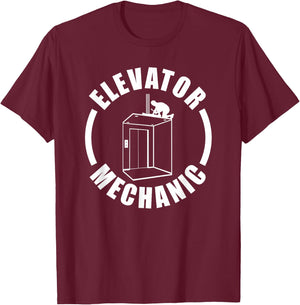 Elevator Mechanic Service Maintenance T-Shirt - T-Shirt | Maroon