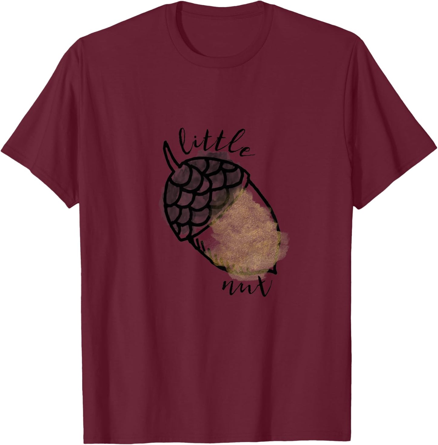 Kids Autumn Shirt, Kids Acorn Shirt, Thanksgiving T-Shirt - T-Shirt | Maroon