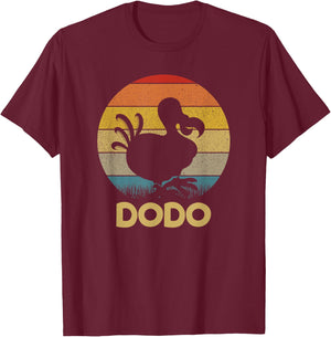 Dodo Retro Sunset Dodo Bird Silhouette Dodo Bird T-Shirt - T-Shirt | Maroon