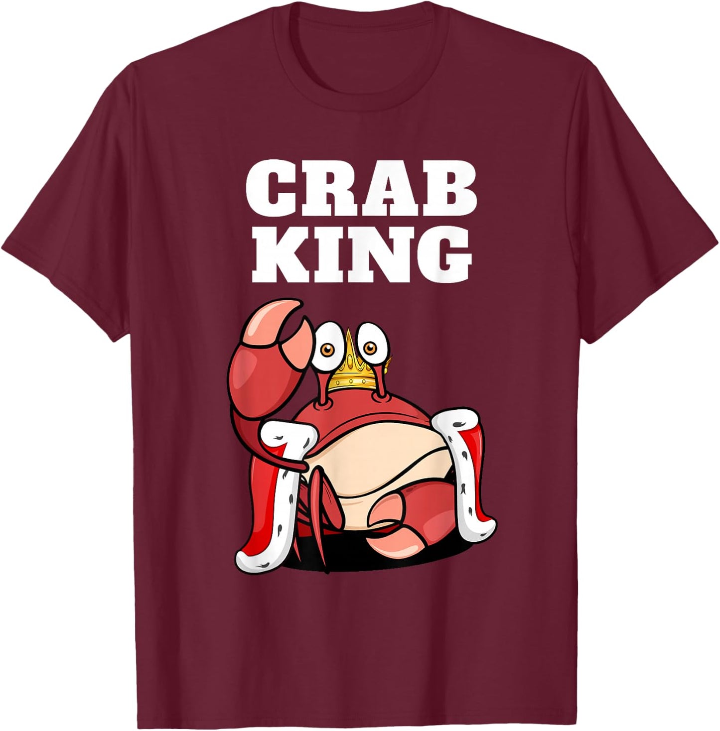 Crab King | Crab | Boys Crab T-Shirt - T-Shirt | Maroon