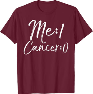Cancer Free Remission Gift Cancer Survivor Me: 1 Cancer: 0 T-Shirt - T-Shirt | Maroon