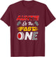 Auntie of The Fast One 1St Birthday Race Car Family T-Shirt - T-Shirt | Maroon