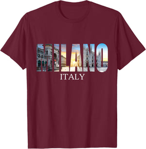Milano Italy T-Shirt - T-Shirt | Maroon