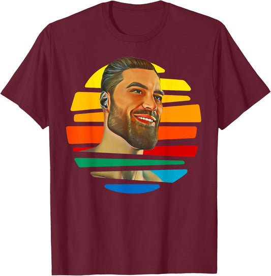 Funny Gigachad Meme Giga Chad Alpha Male Sigma Male Memes T-Shirt - T-Shirt | Maroon
