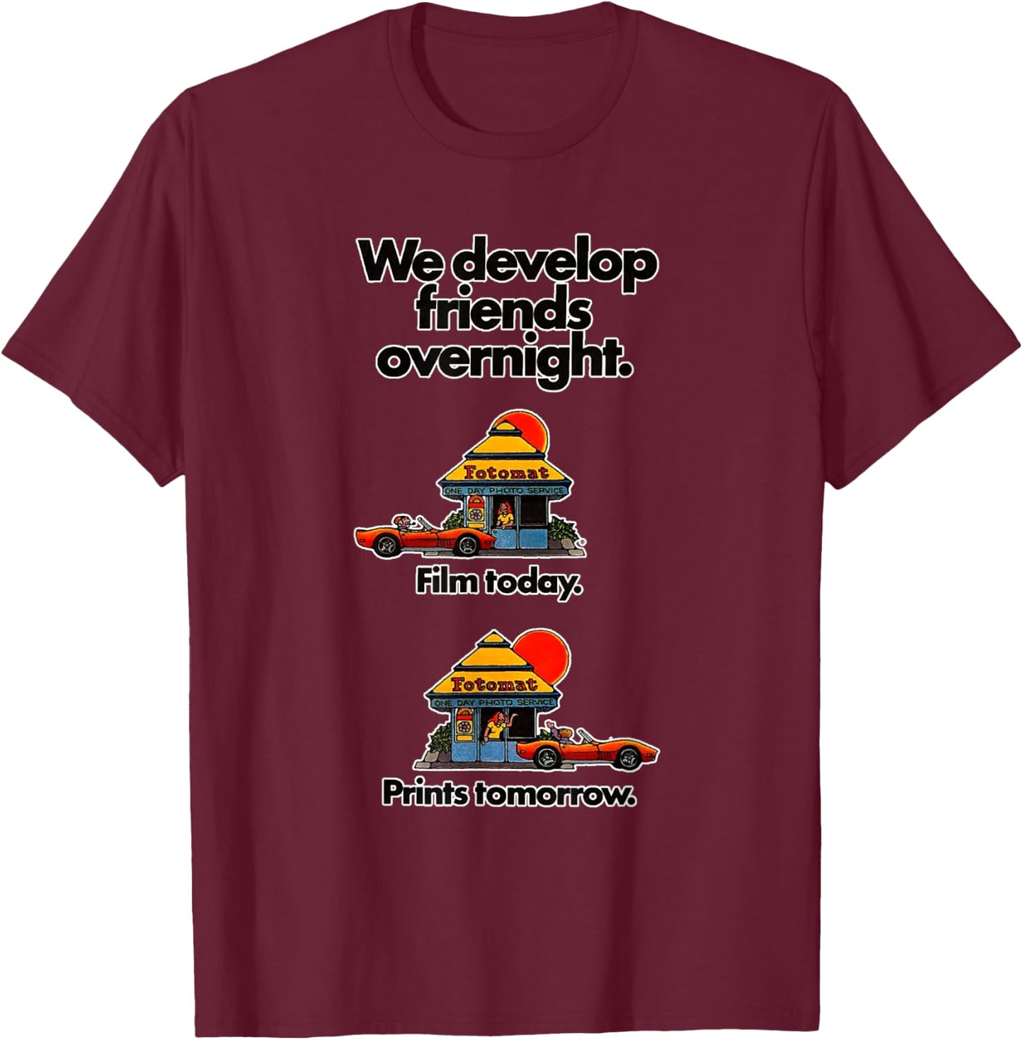 Vintage Retro Fotomat Defunct Film Developer T-Shirt - T-Shirt | Maroon
