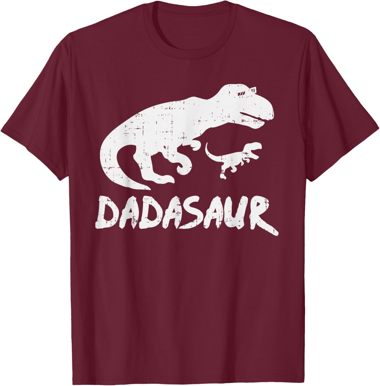 Dadasaurus Shirt Cute TRex Dinosaur Dad Fathers Day Gift Son T-Shirt - T-Shirt | Maroon