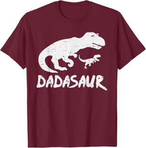 Dadasaurus Shirt Cute TRex Dinosaur Dad Fathers Day Gift Son T-Shirt - T-Shirt | Maroon
