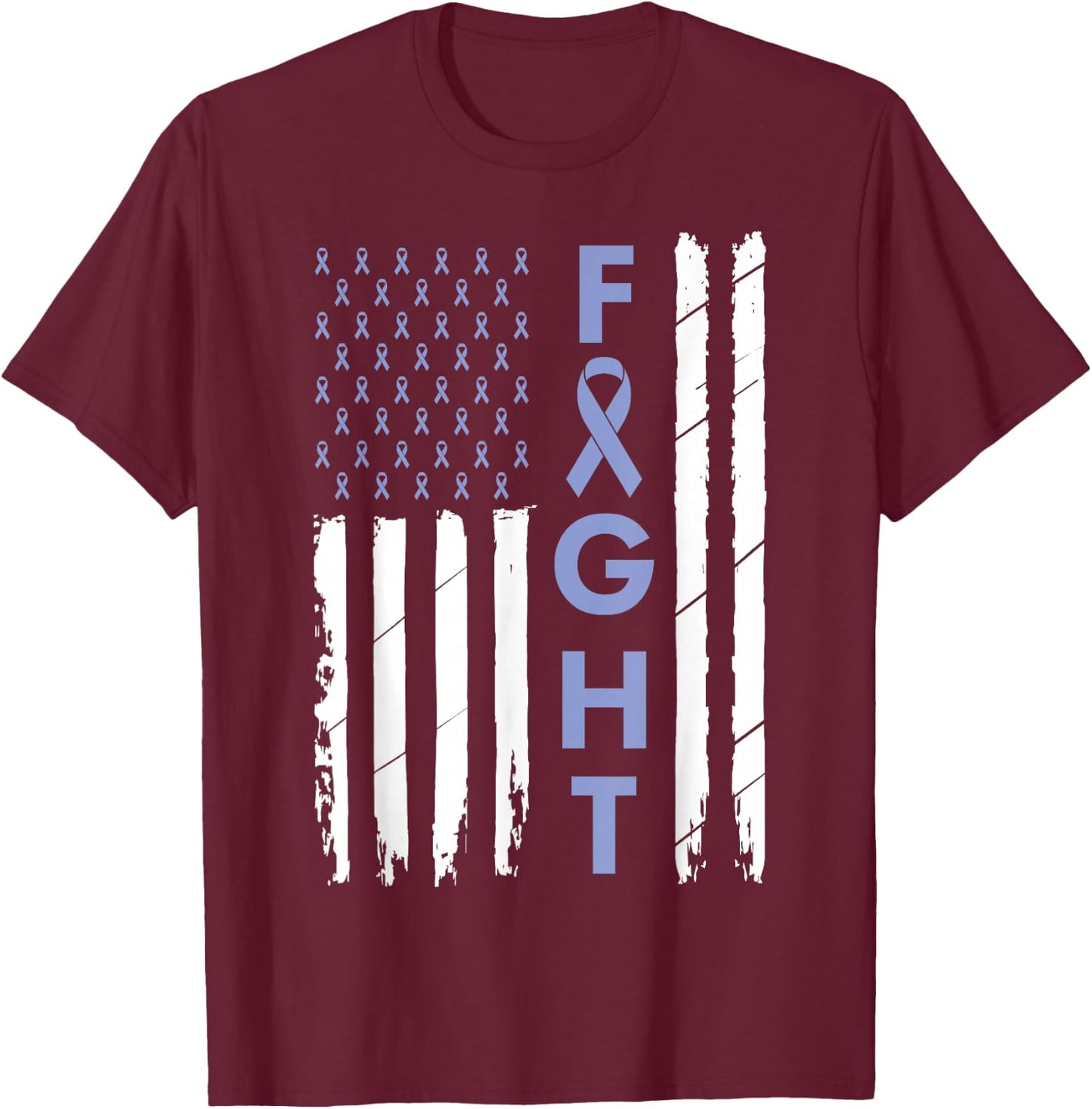 Esophageal Cancer Awareness Gifts Co. Purple Periwinkle Ribbon Cancer Awareness - Women's -Adults Classic Fit Short Sleeve - Black - Small T-Shirt - T-Shirt | Maroon