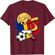 Dabbing Golden Retriever Romania Soccer Fans Jersey Football T-Shirt - T-Shirt | Maroon