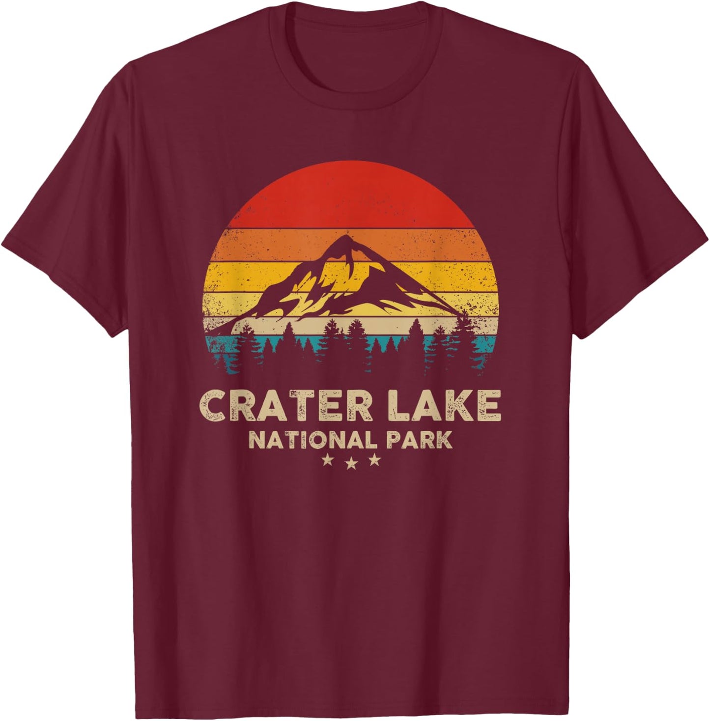 Crater Lake - National Park Retro Souvenir T-Shirt - T-Shirt | Maroon