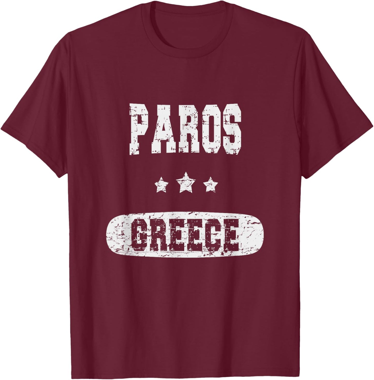 Vintage Paros, Greece T-Shirt - T-Shirt | Maroon