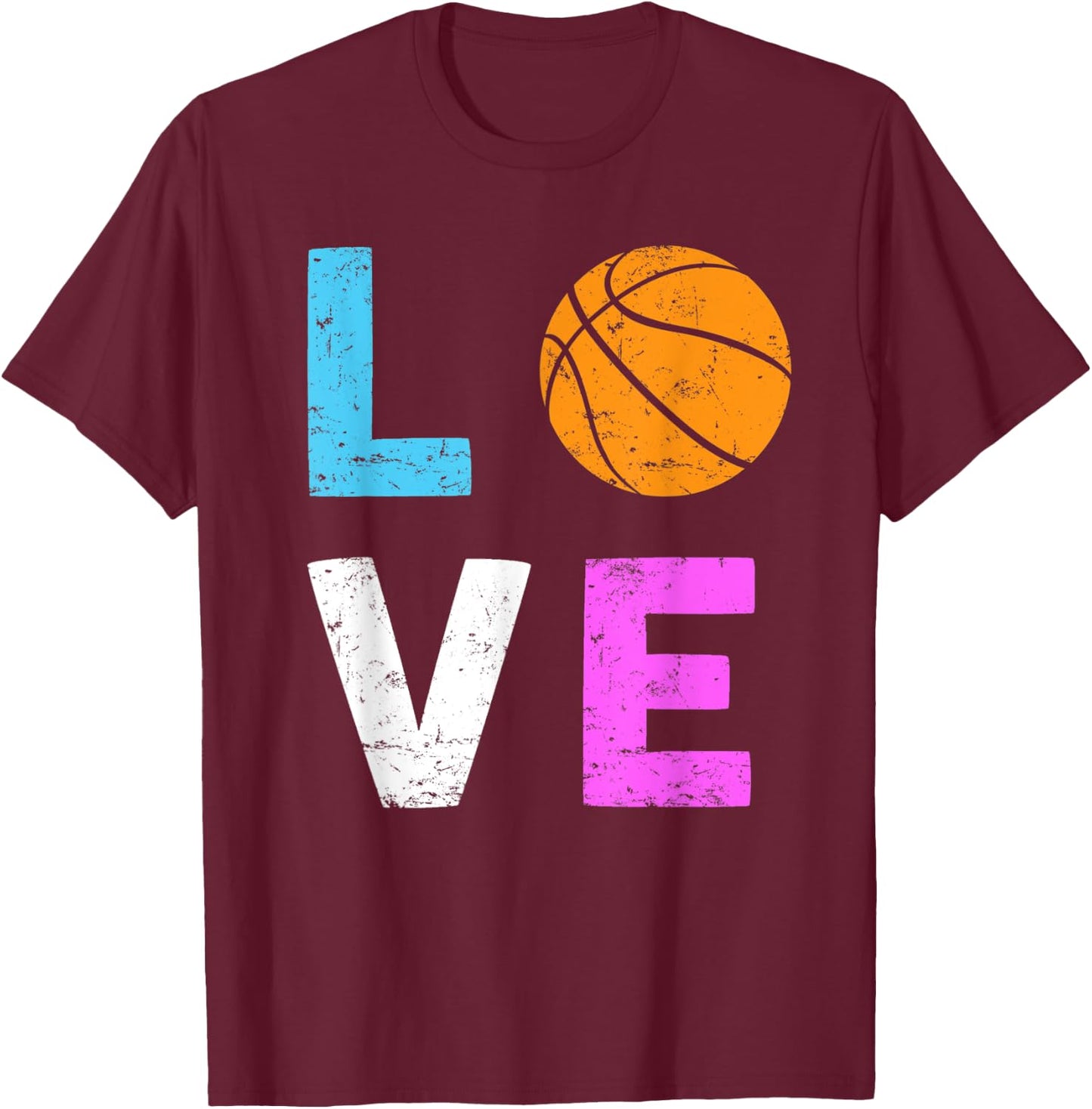 Basketball Love Basketball Player and Girls T-Shirt - T-Shirt | Maroon