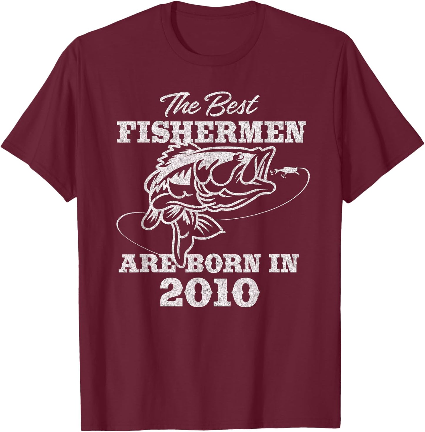15 Year Old: Fisherman Fishing 2010 15th Birthday T-Shirt - T-Shirt | Maroon