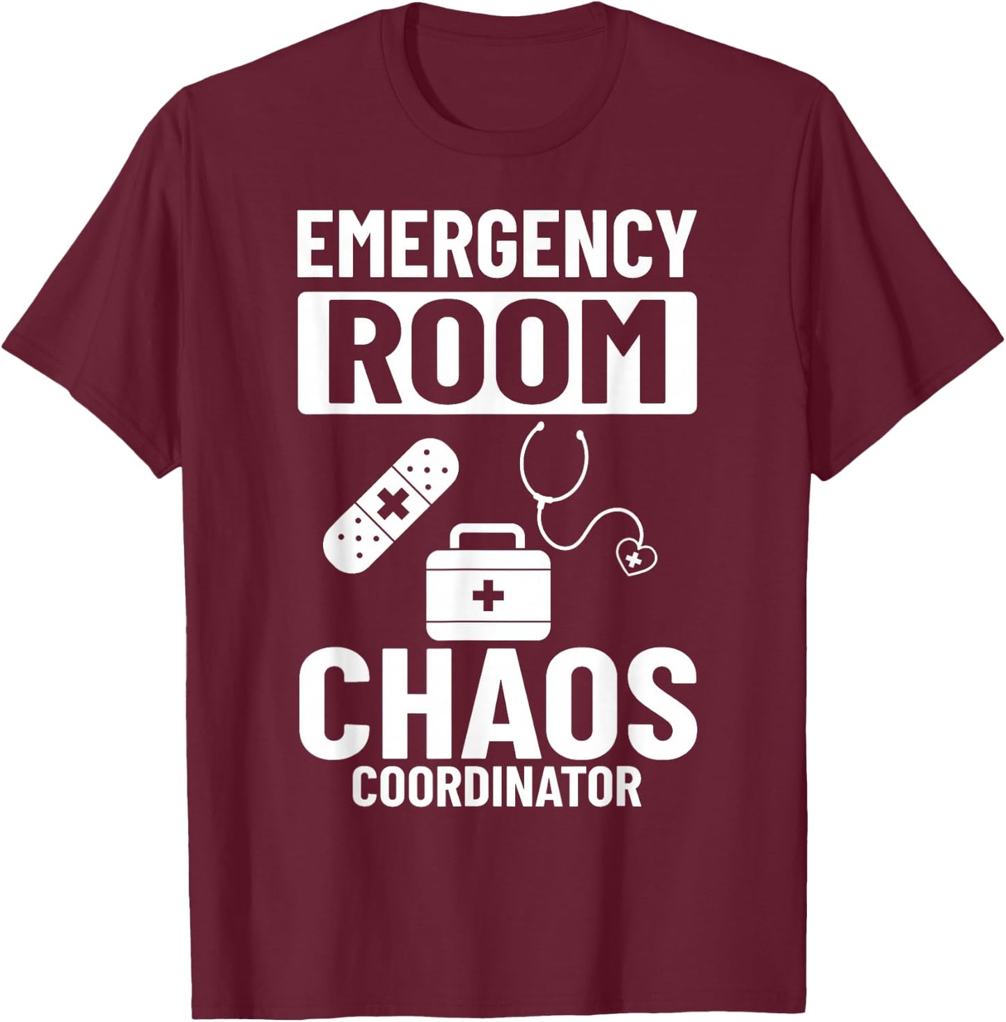 Emergency Room Technician ER Nurse Hospital Department T-Shirt - T-Shirt | Maroon