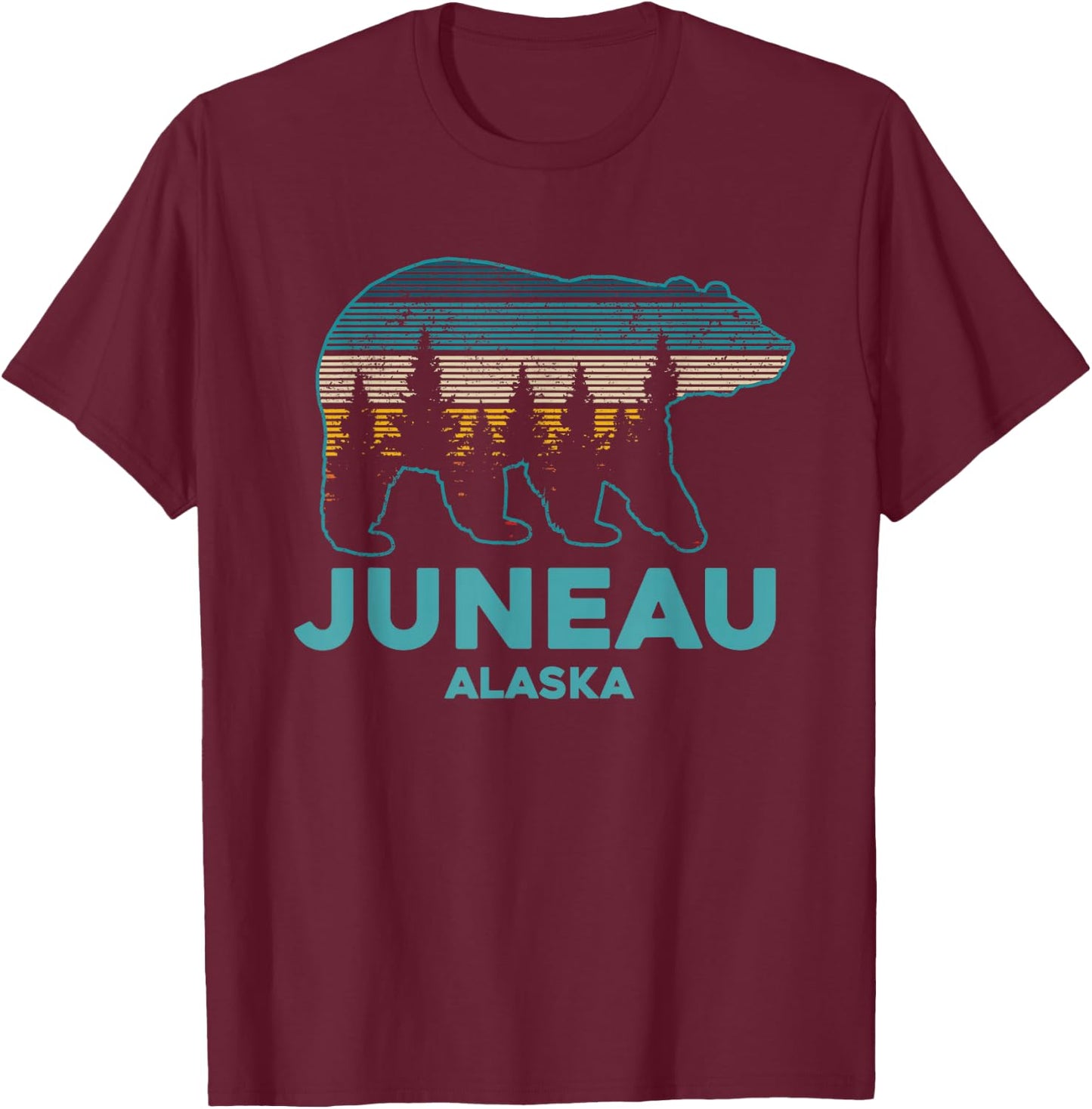 Juneau Alaska Grizzly Bear Souvenir T-Shirt - T-Shirt | Maroon