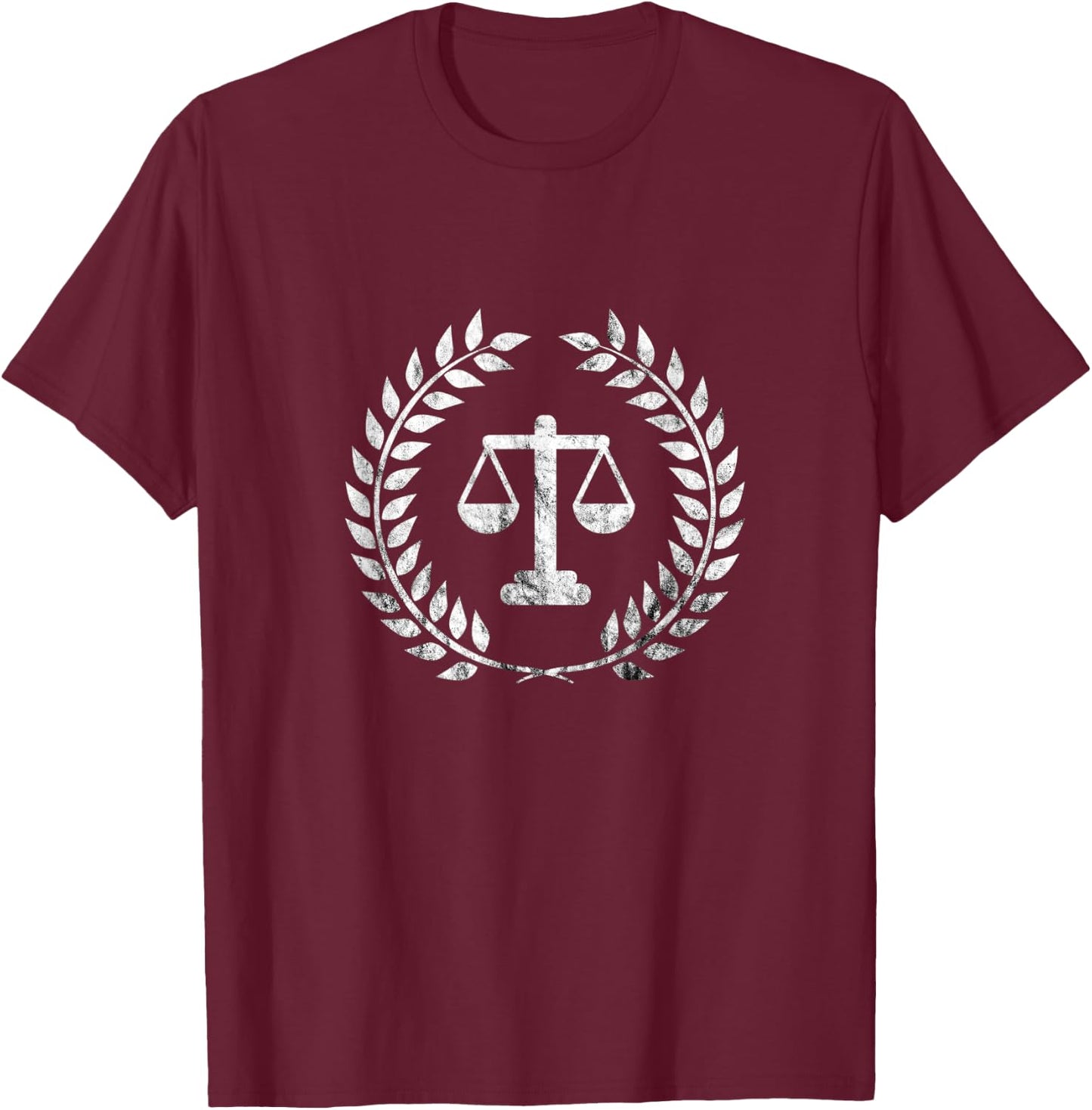 Law Vintage Scale Justice Lawyer Law Student Law School T-Shirt - T-Shirt | Maroon