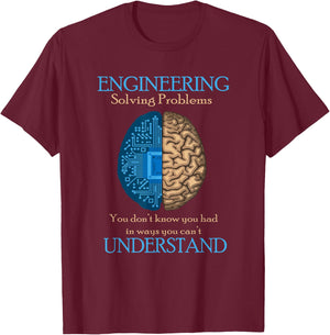 "Solving Problems" Funny Engineering Engineer T-Shirt - T-Shirt | Maroon