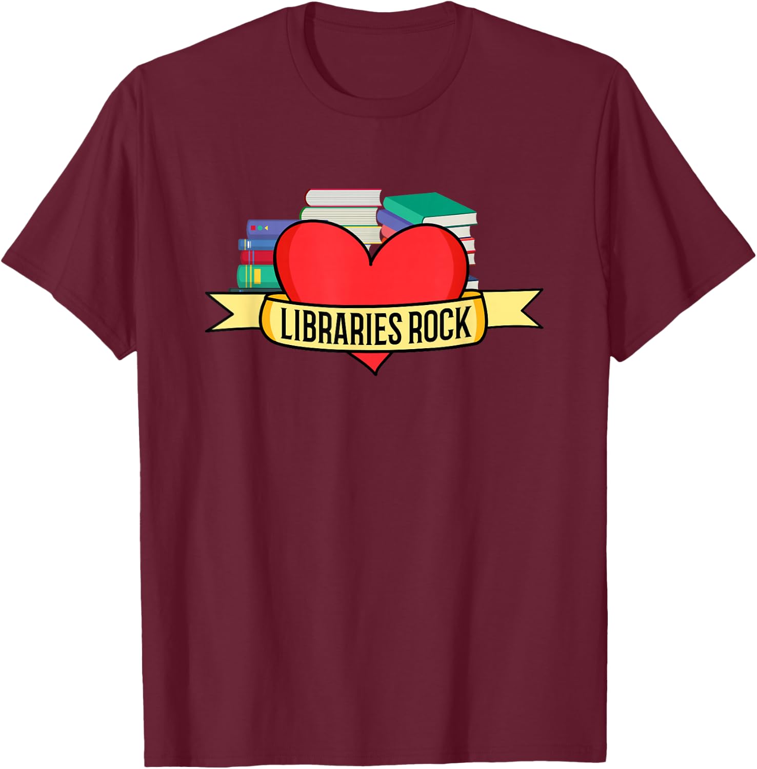 Funny Librarian Library Assistant Libraries Rock Book Lover T-Shirt - T-Shirt | Maroon