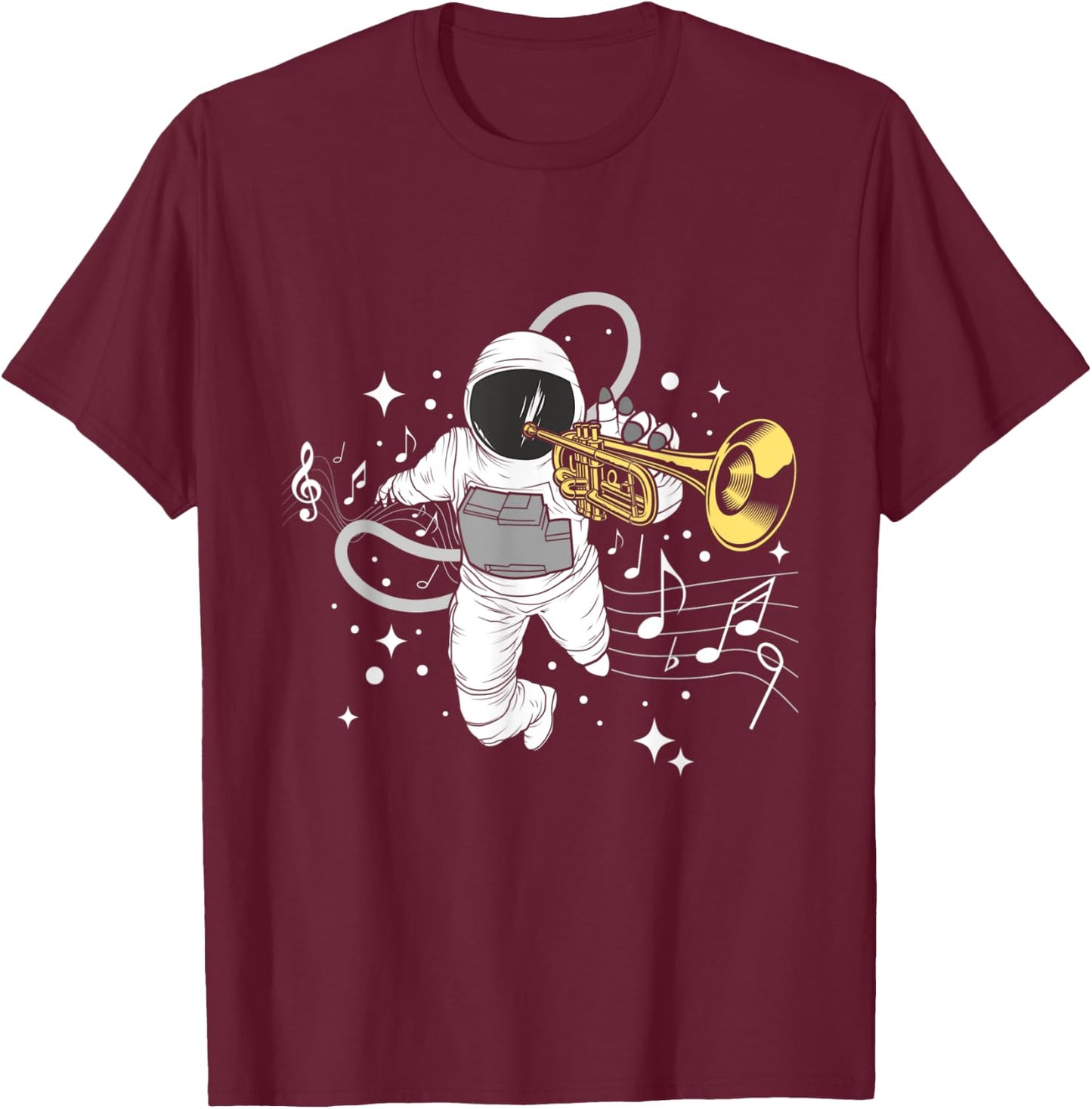 Astronaut Trumpet Player - Trumpeter Marching Band T-Shirt - T-Shirt | Maroon