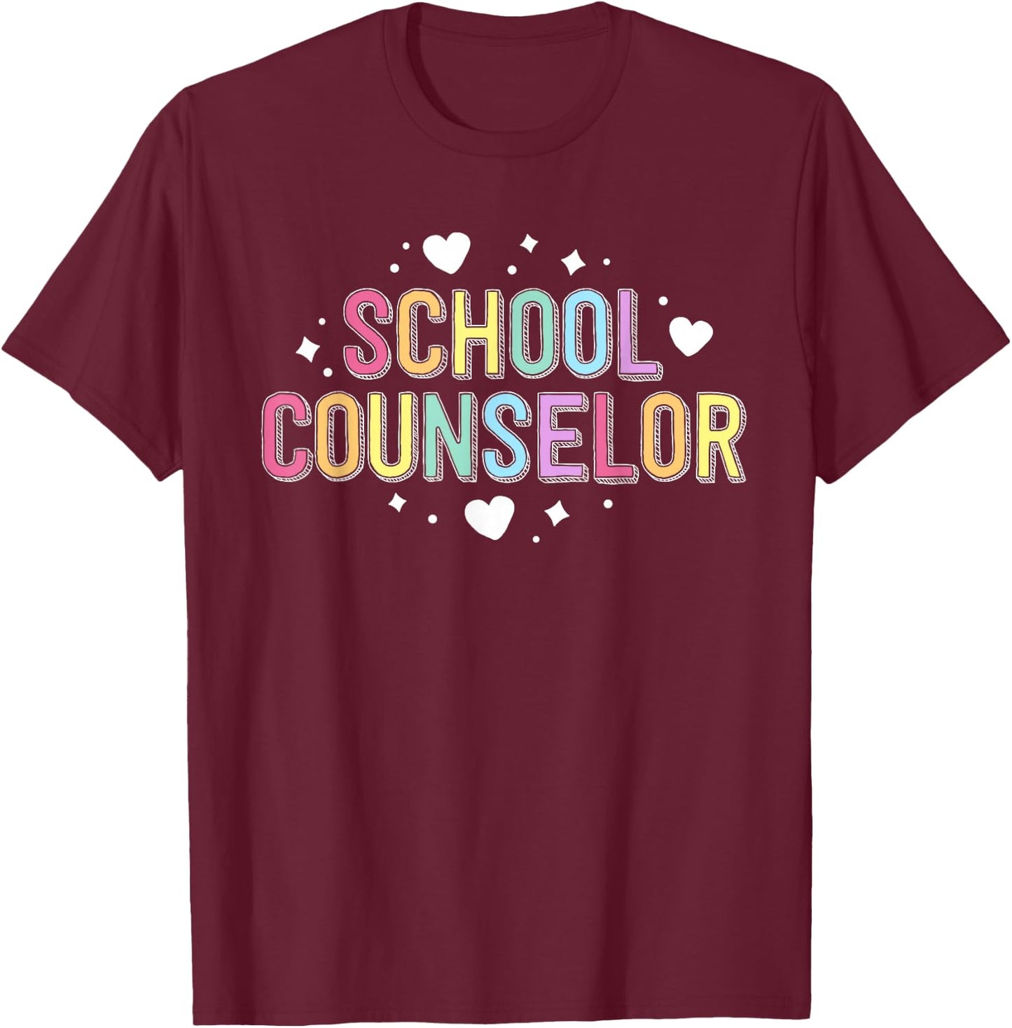 School Counselor Shirt Matching School Guidance Therapist T-Shirt - T-Shirt | Maroon