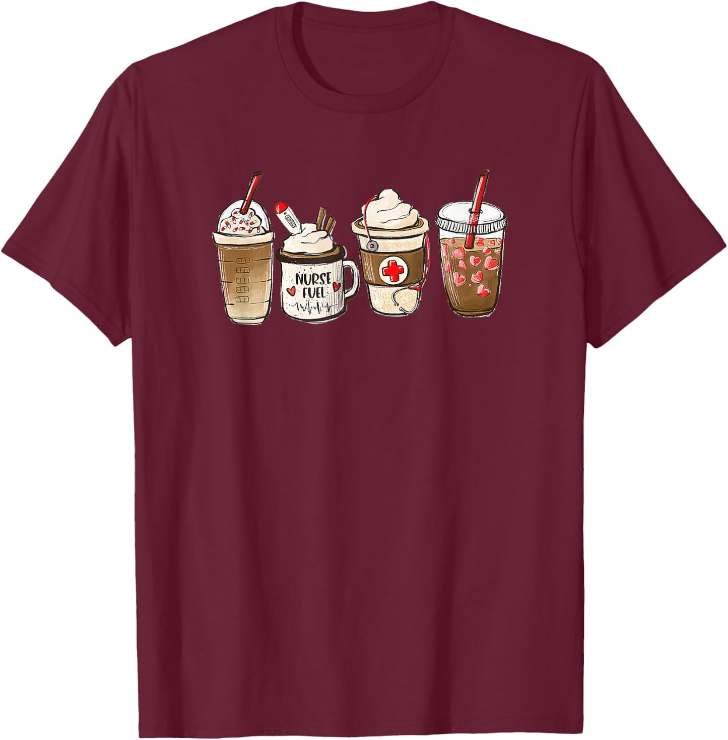 Nurse's Week 2022 Nurse Coffee Life CNA CMA Love T-Shirt - T-Shirt | Maroon