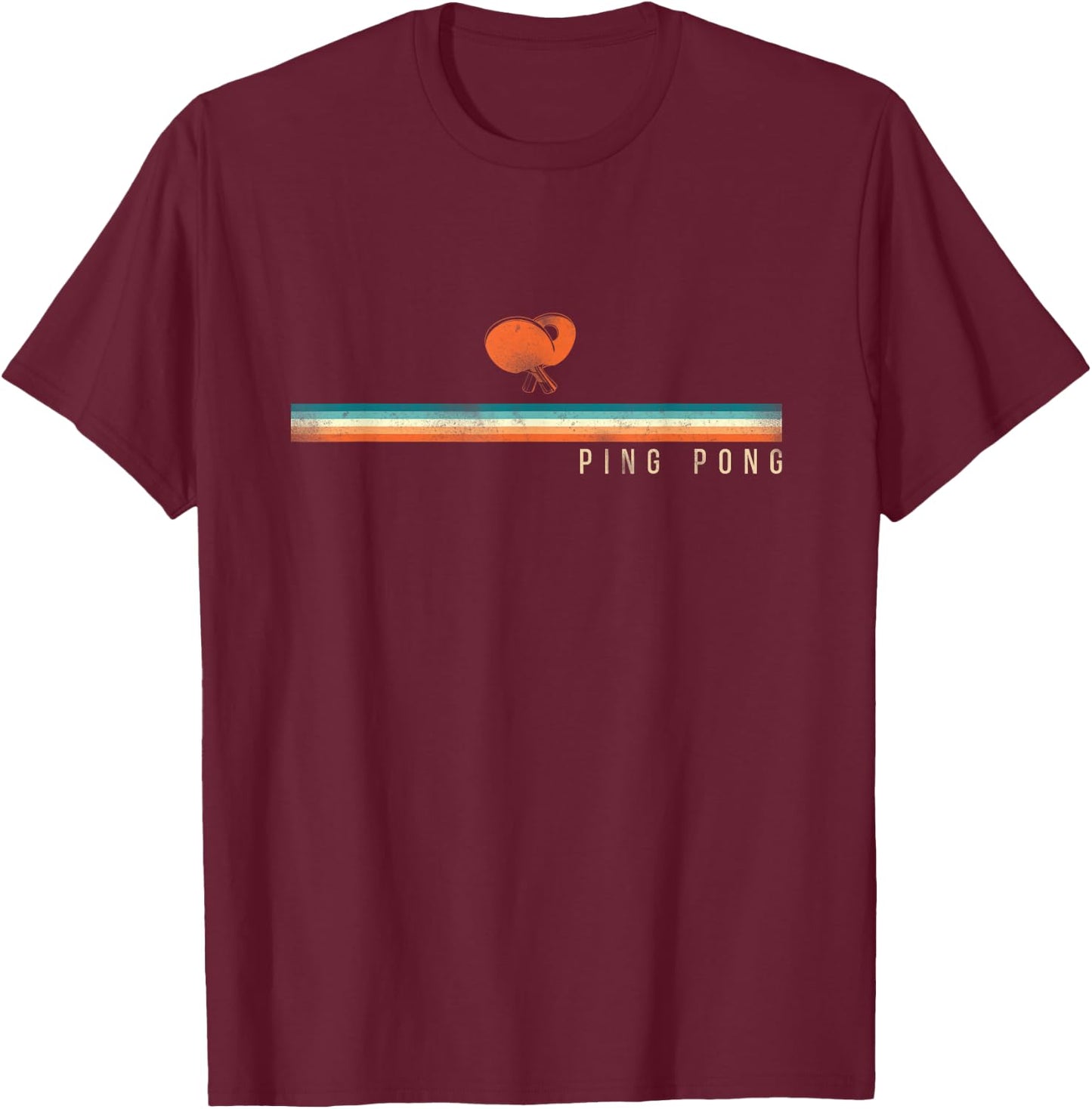 Ping Pong Table Tennis Retro Vintage Ping Pong T-Shirt - T-Shirt | Maroon