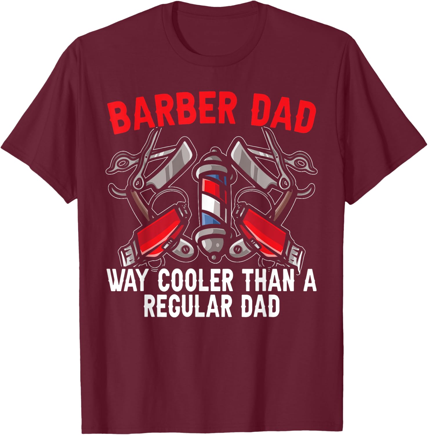 Barbier Dad Father's Day Haircut Barbershop Bester Daddy T-Shirt - T-Shirt | Maroon