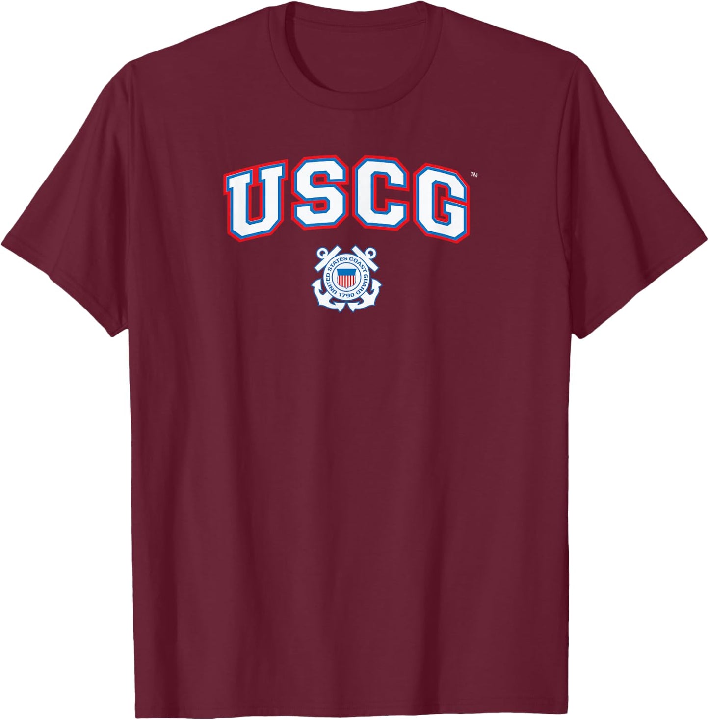 Uscg - United States Coast Guard T-Shirt - T-Shirt | Maroon