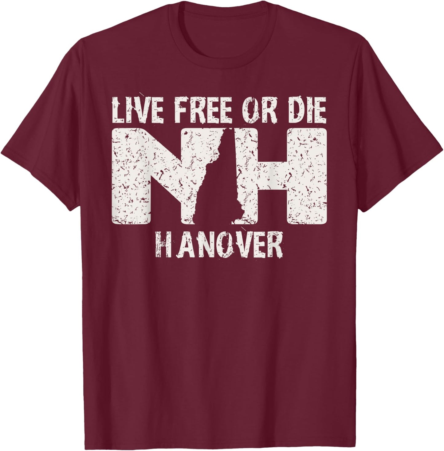 Hanover, NH Live Free or Die product T-Shirt - T-Shirt | Maroon