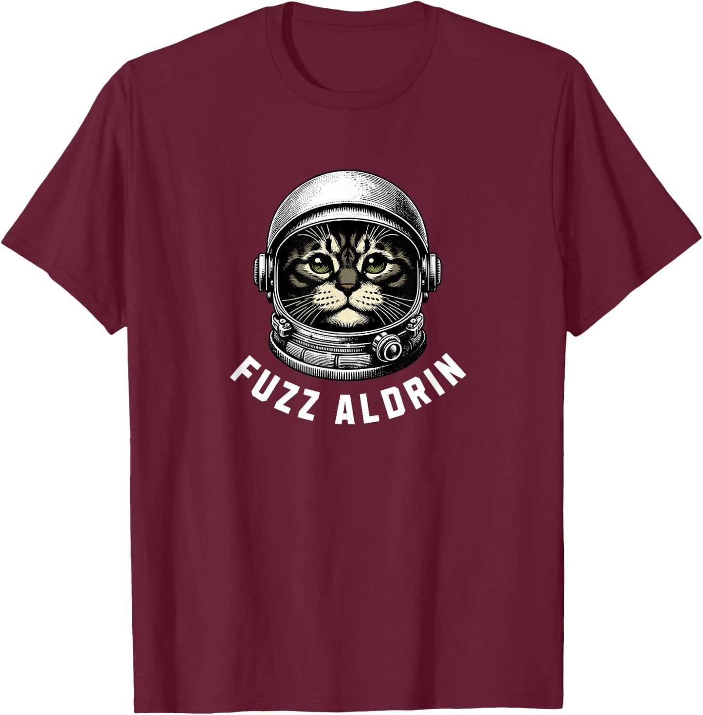 Fuzz Aldrin - Space cat T-Shirt - T-Shirt | Maroon