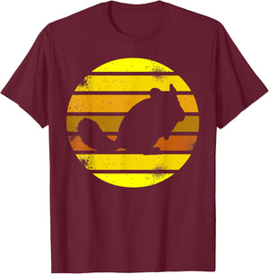Retro Style Chinchilla Silhouette Vintage T-Shirt - T-Shirt | Maroon