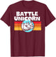 Battle Unicorn! Funny Retro 80s Rainbow Rhino Rhinoceros T-Shirt - T-Shirt | Maroon