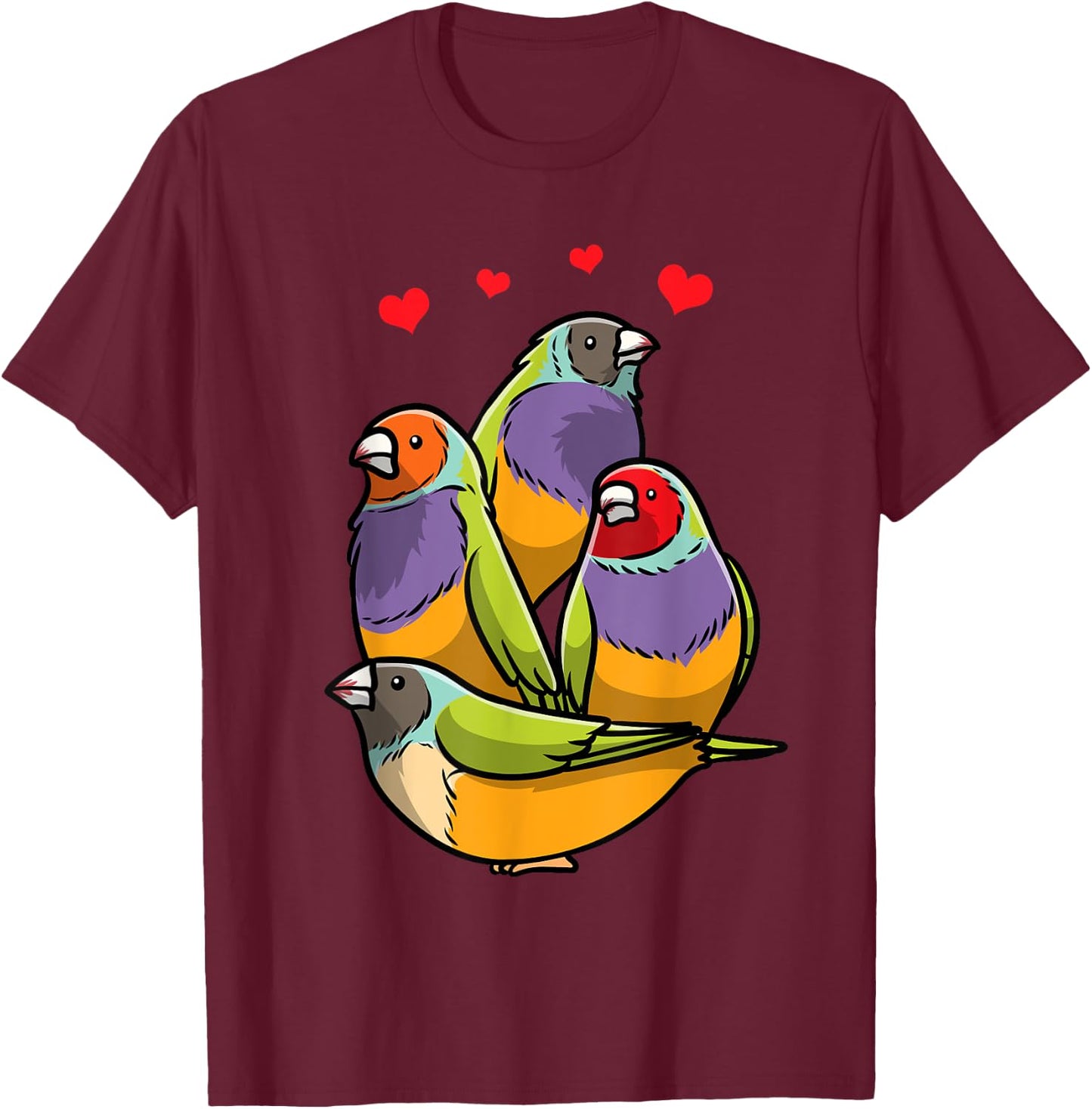 Gould's Finch Bird Gouldian Finch T-Shirt - T-Shirt | Maroon