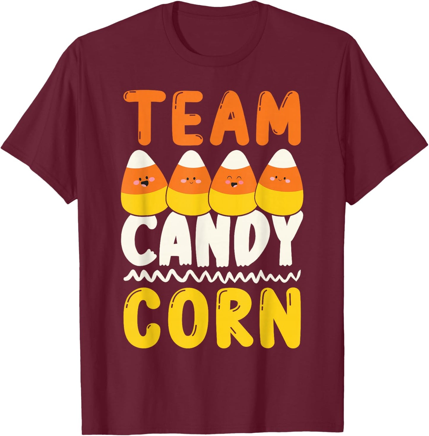 Team Candy Corn Funny Halloween Scary Lazy Costume Kids T-Shirt - T-Shirt | Maroon