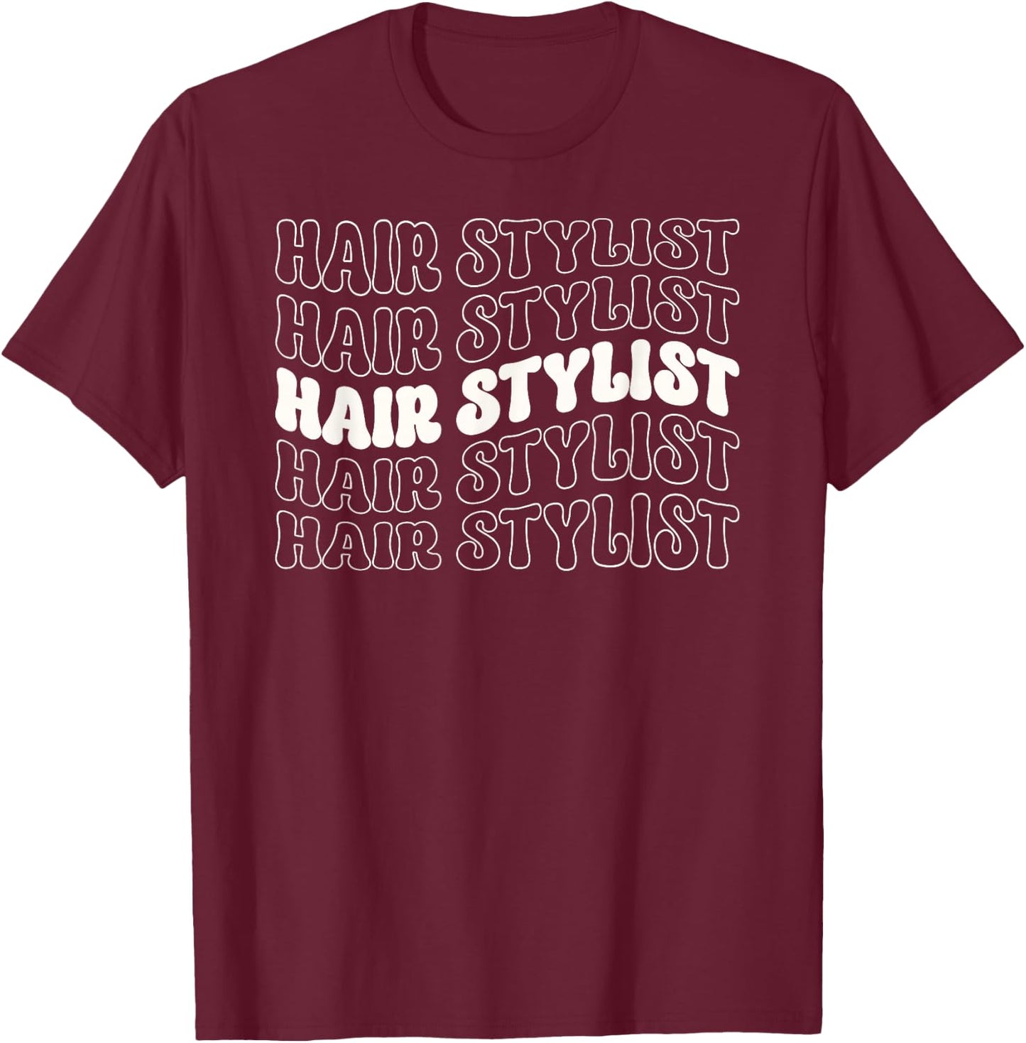 Hair Stylist Retro Groovy Hairdresser Salon Men Women Barber T-Shirt - T-Shirt | Maroon
