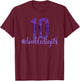 10th Birthday Shirt Double Digits Girls Ten Purple Dripping T-Shirt - T-Shirt | Maroon