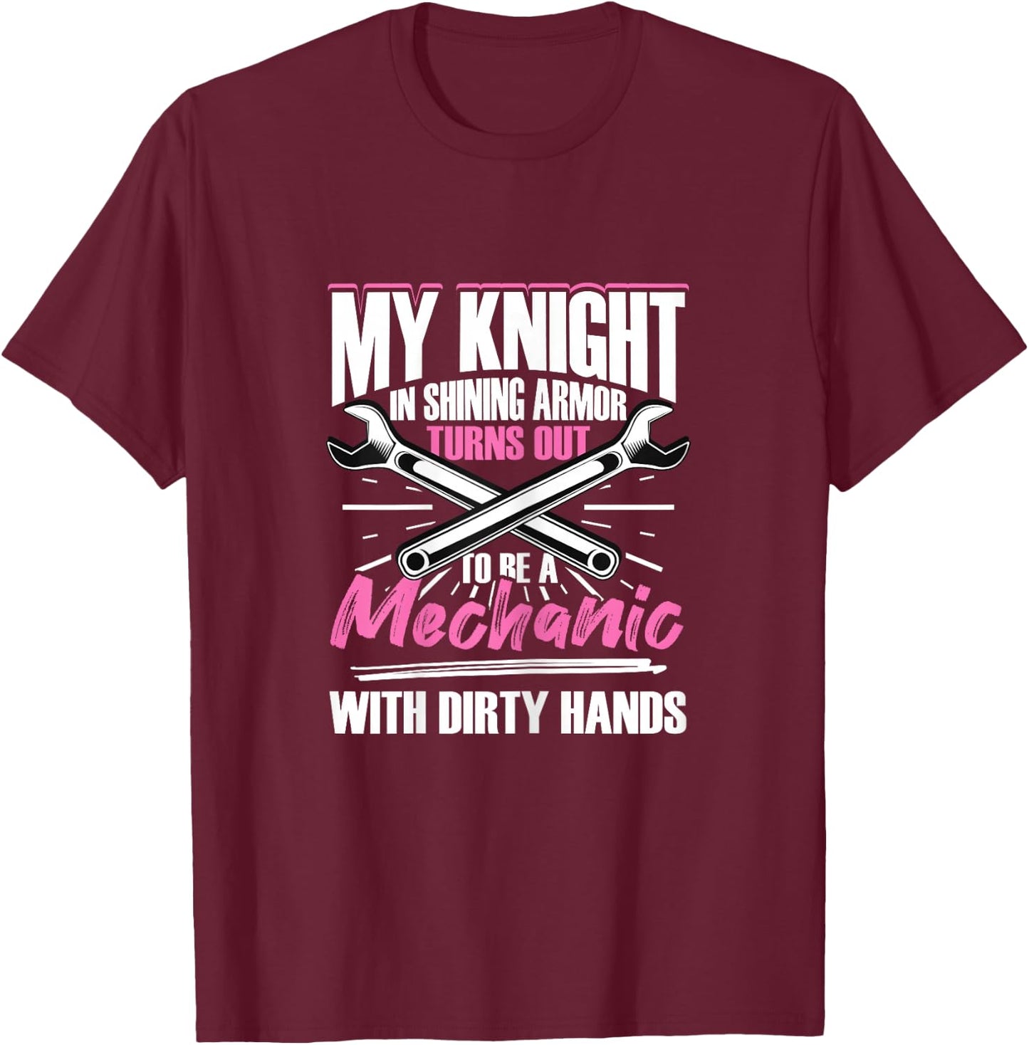 Mechanic Woman Mechanic Girlfriend T-Shirt - T-Shirt | Maroon