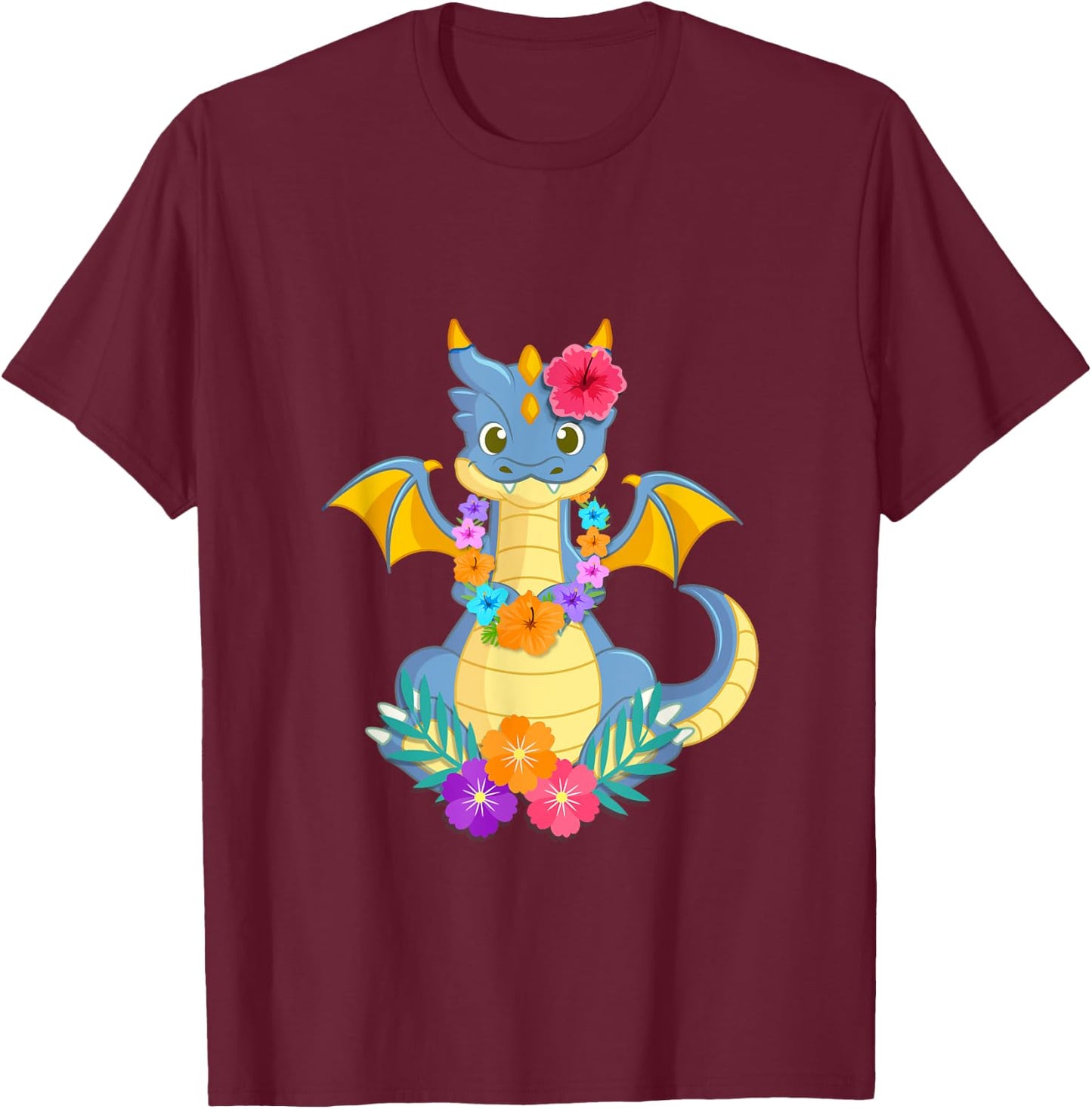 Hawaii Dragon Lei T-Shirt - T-Shirt | Maroon