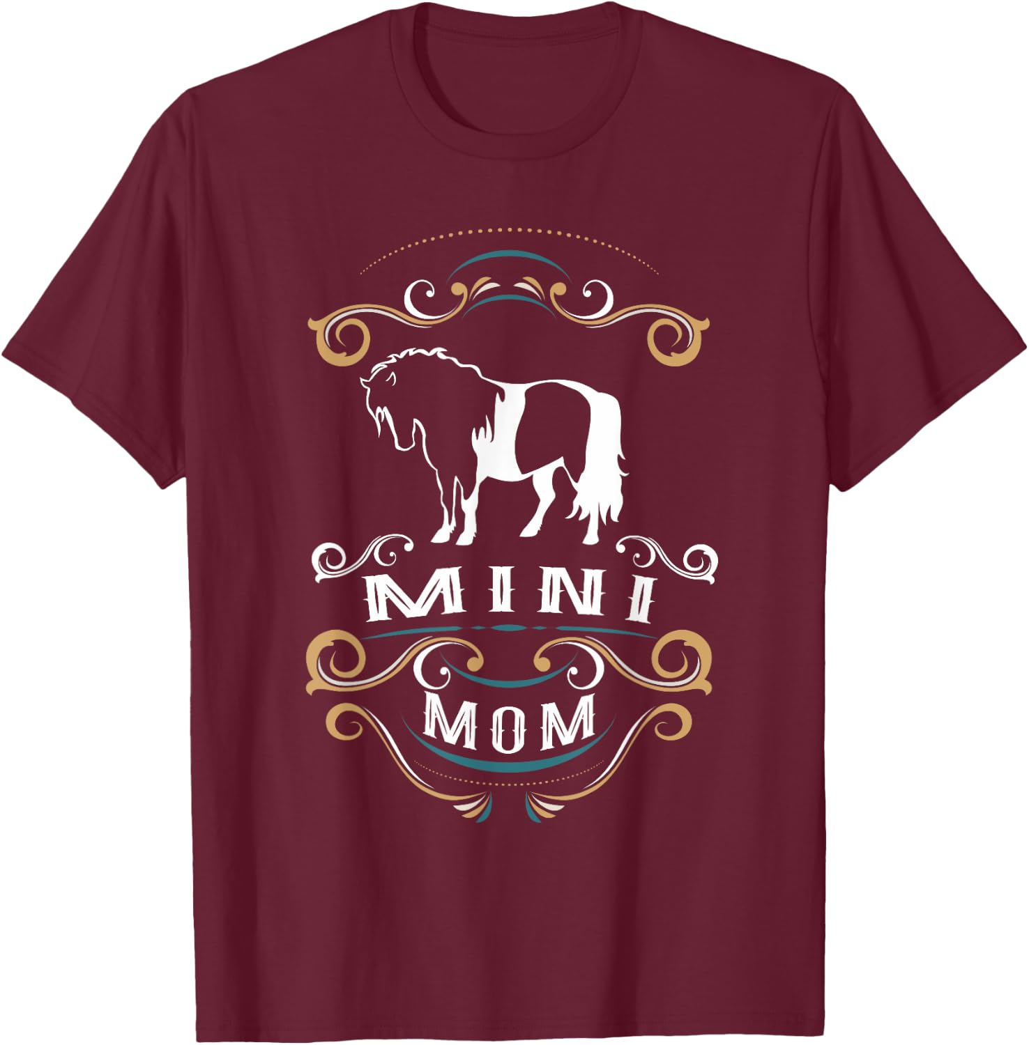 Mini Mom | Miniature Horse NickerStickers T-Shirt - T-Shirt | Maroon