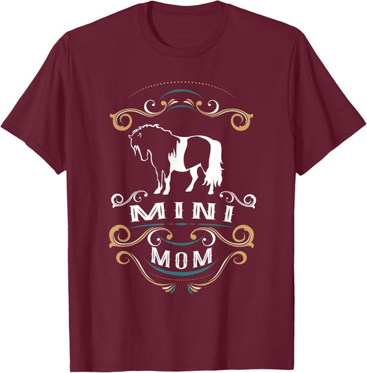 Mini Mom | Miniature Horse NickerStickers T-Shirt - T-Shirt | Maroon
