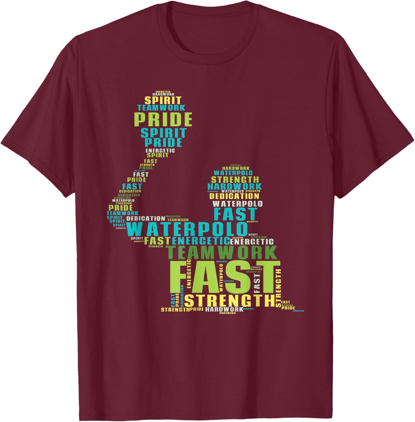 Water Polo Player Coach Sport Lover Athlete Swimmer T-Shirt - T-Shirt | Maroon