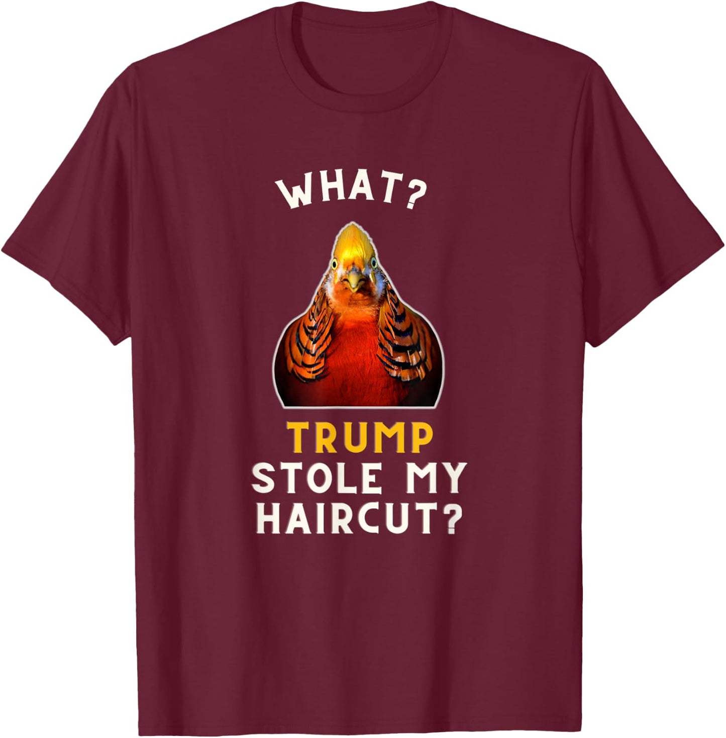 Golden pheasant Meme Bird Men Women Kids T-Shirt - T-Shirt | Maroon