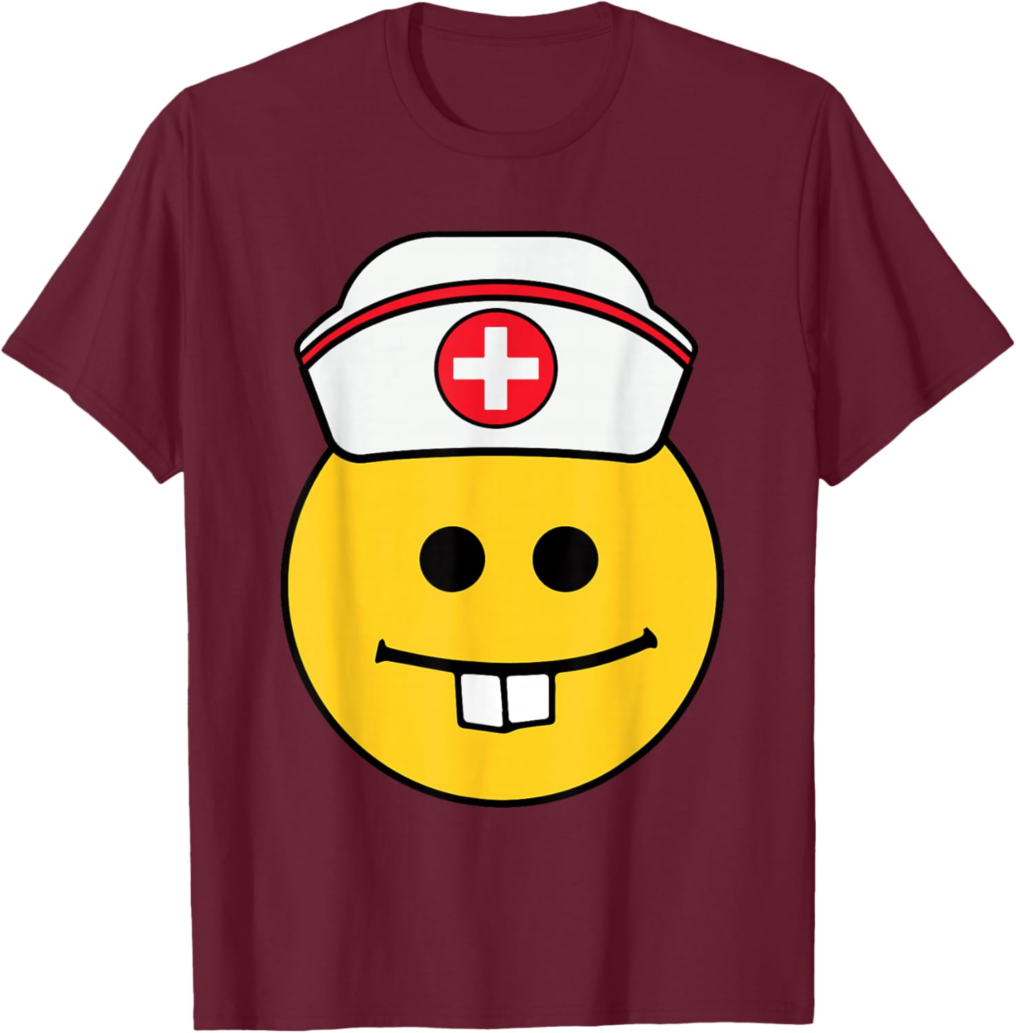 Emoticon face Gift Nurses T-Shirt - T-Shirt | Maroon