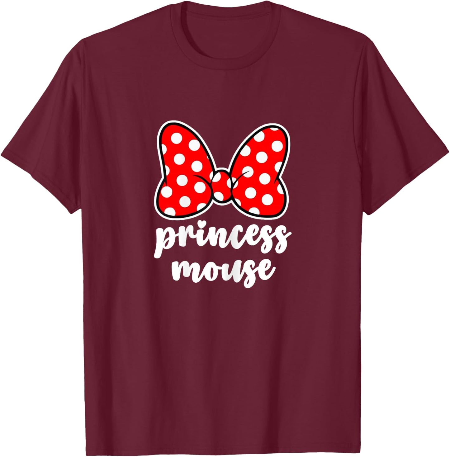 Kids Princess Mouse Bow Family Vacation - Youth, Toddler T-Shirt - T-Shirt | Maroon