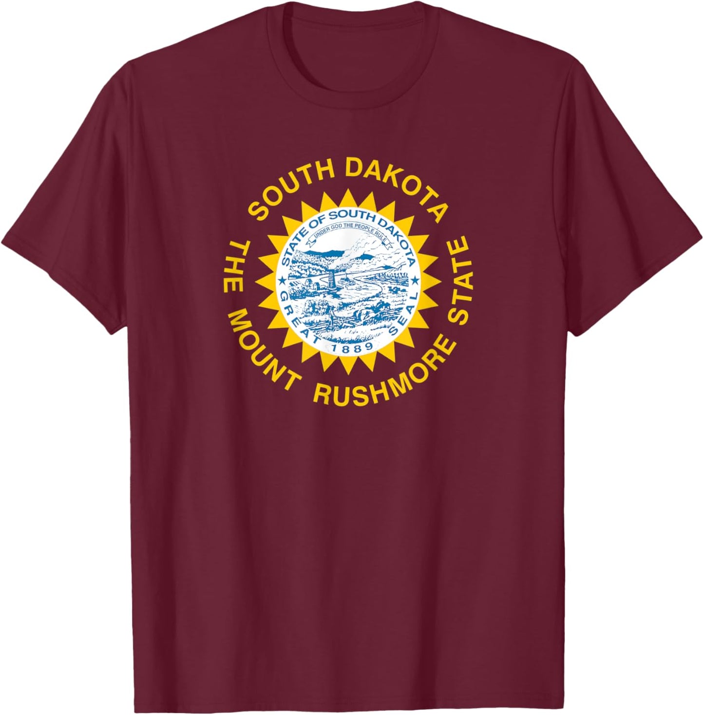 Flag of South Dakota T-Shirt - T-Shirt | Maroon