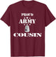 Proud Army Cousin Military Pride American Flag For Veteran Kids Men T-Shirt - T-Shirt | Maroon