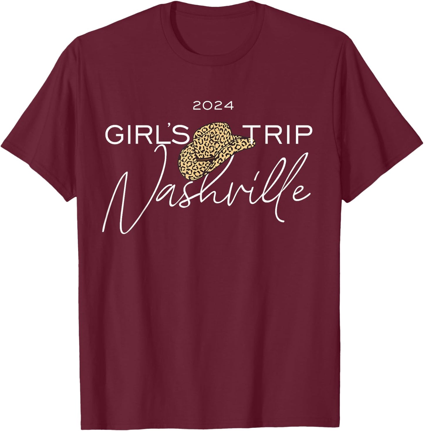 Nashville Girls Trip 2024 Nash Weekend Boots Booze Besties T-Shirt - T-Shirt | Maroon