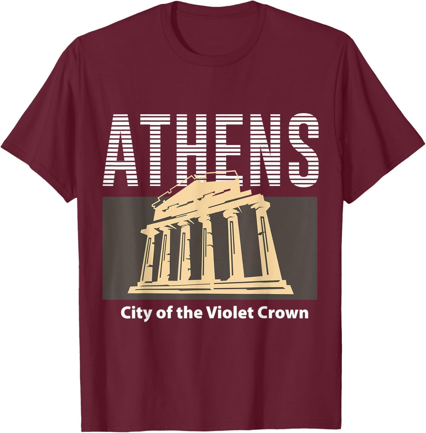 Athens Vacation Holiday Greece Flag T-Shirt - T-Shirt | Maroon
