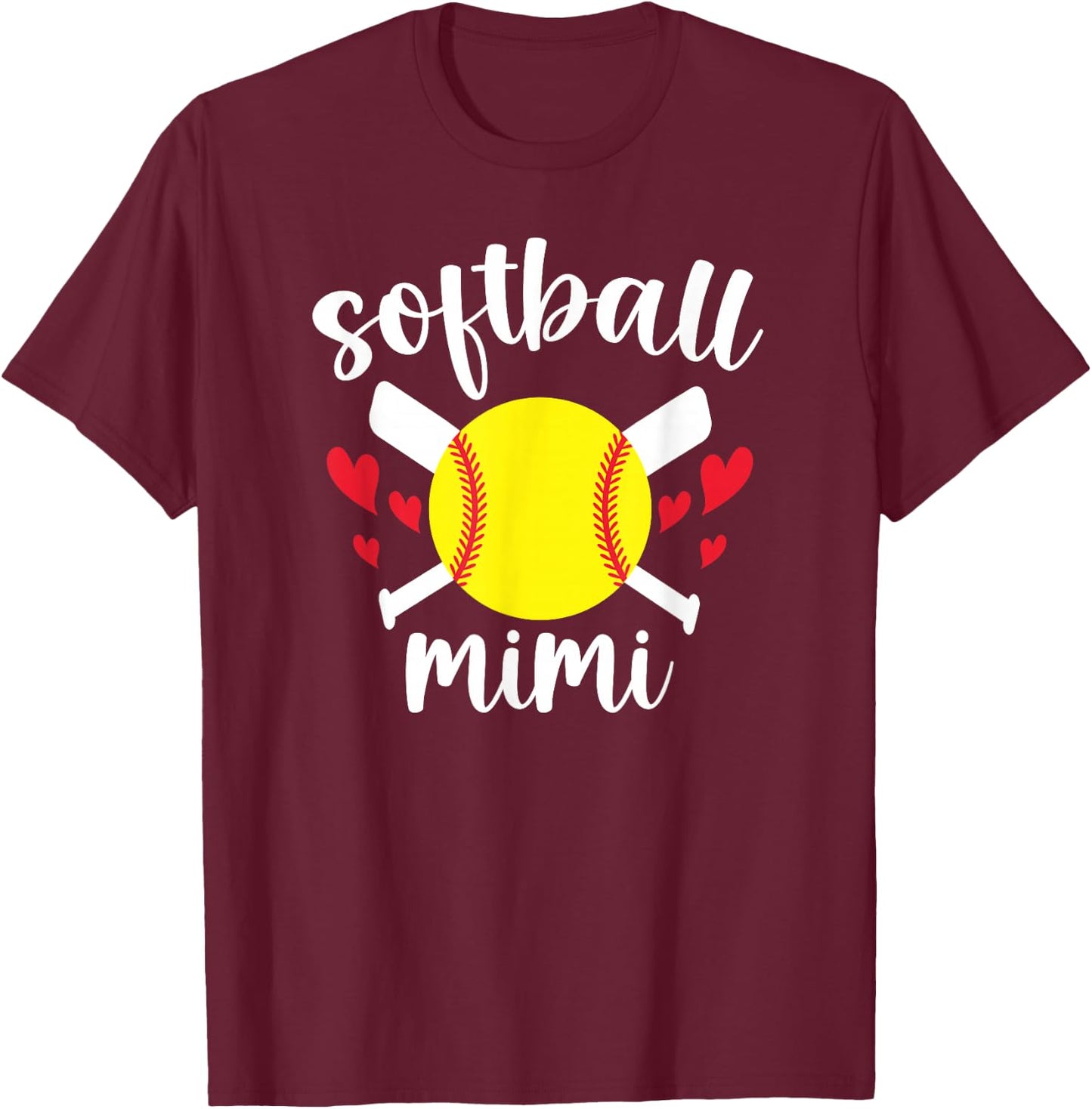 Softball Mimi Proud Mimi Of A Softball Player Mimi T-Shirt - T-Shirt | Maroon